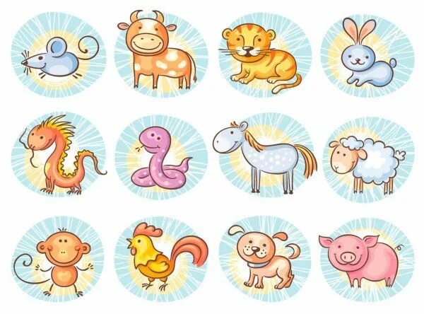 Картинки года животных Vetores semelhantes a 48909183 Animals set Chinese calendar, Chinese zodiac sign