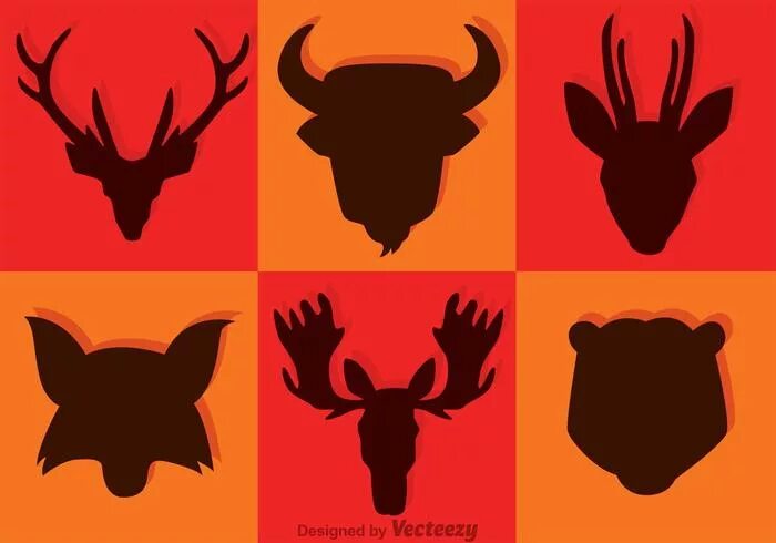Картинки голов животных Animal Face Silhouette Vector Art, Icons, and Graphics for Free Download