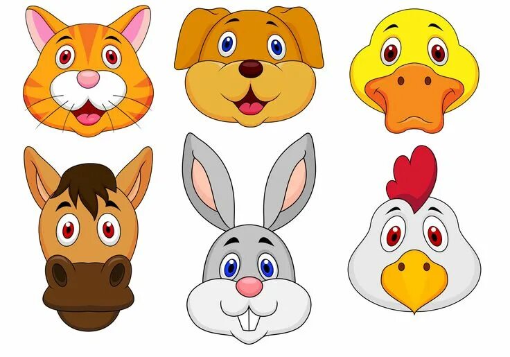 Картинки голов животных Мультяшные, общий Tier doodles, Tiergesichter, Kinder leben