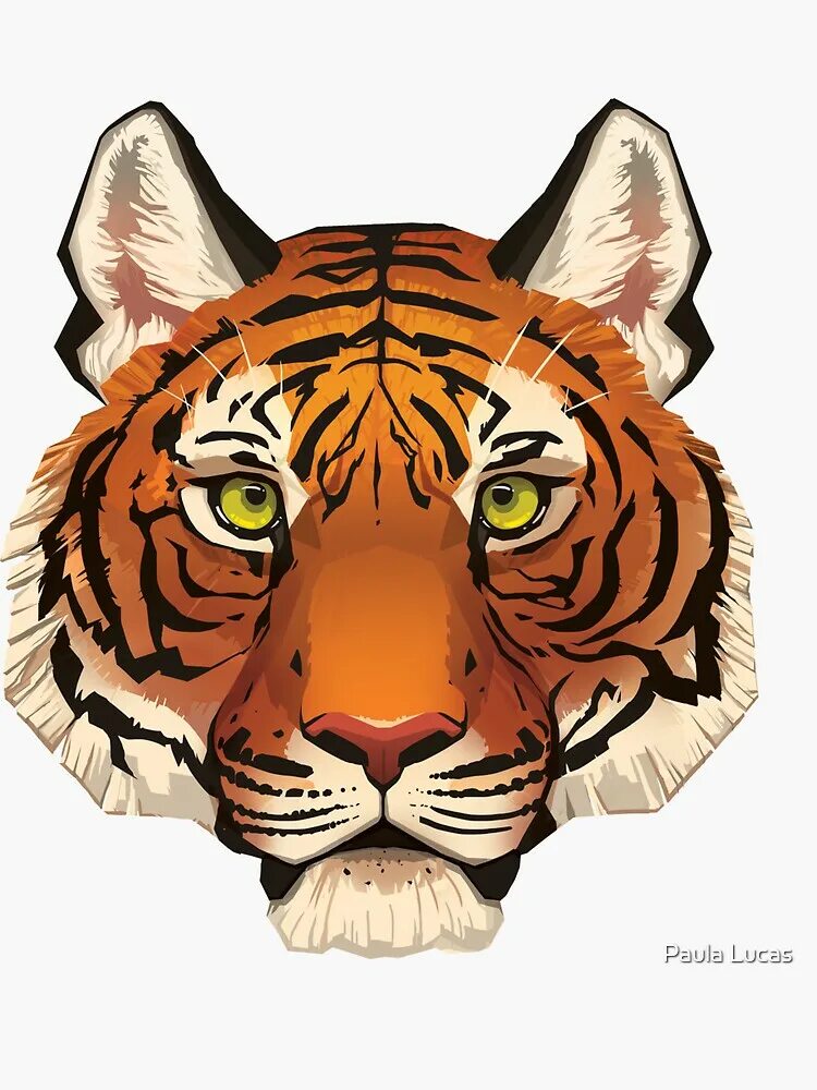 Картинки голов животных "Tiger Face" Sticker for Sale by Paula Lucas Redbubble