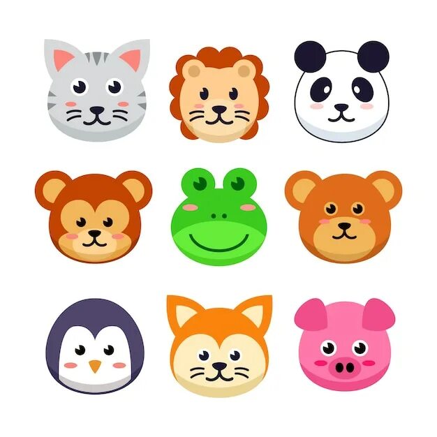 Картинки головы животных для детей Premium Vector Halloween Monster Face Collection