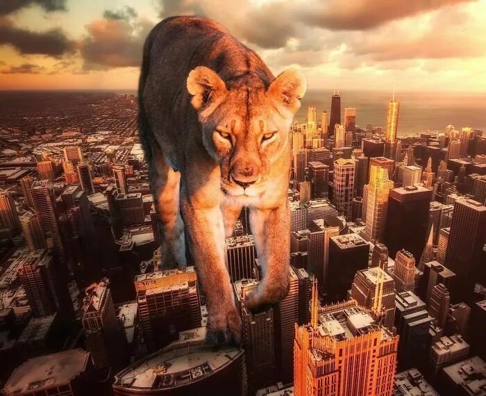 Картинки город животных Digital-Imaginary-Animal-Art-Ebenism Giant animals, Animals, Animal planet
