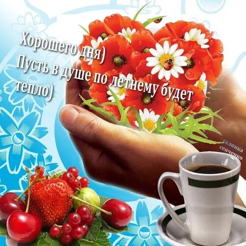 Картинки хорошего дня и здоровья бесплатно Открытка Хорошего дня) Пусть в душе по летнему будет тепло)