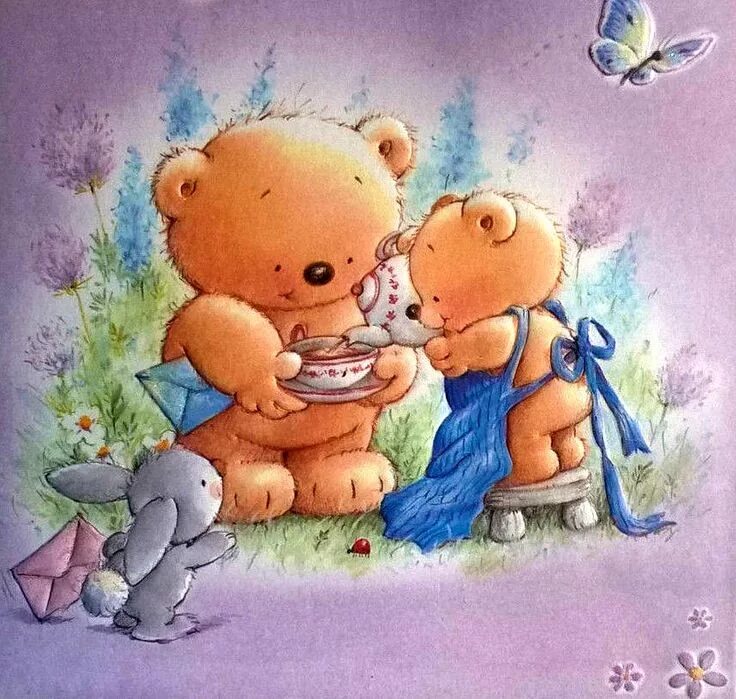 Картинки хорошего дня мишки ♥ Roly Bear ♥ Bear cartoon, Baby painting, Forever friends bear