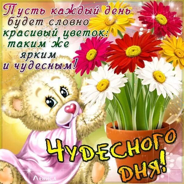 Картинки хорошего дня с пожеланиями новенькие Бесплатно открытки хорошего дня Teddy bear, Bear cartoon, Bear images