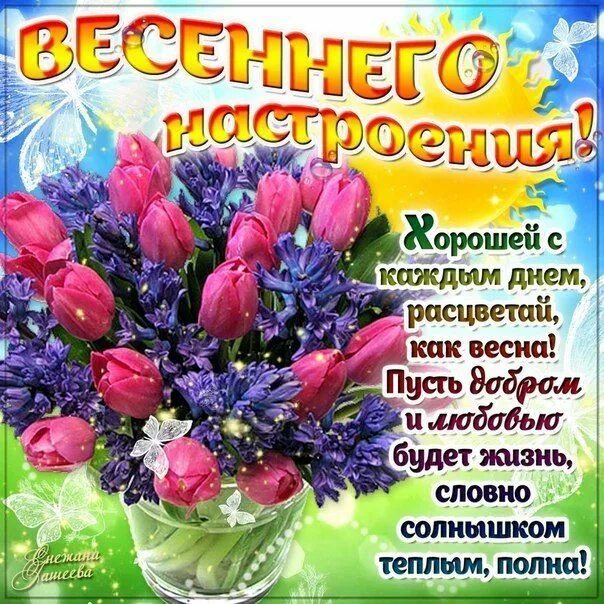 Картинки хорошего весеннего дня и отличного Открытки с весенним добрым утром Картинки, Открытки, Доброе утро