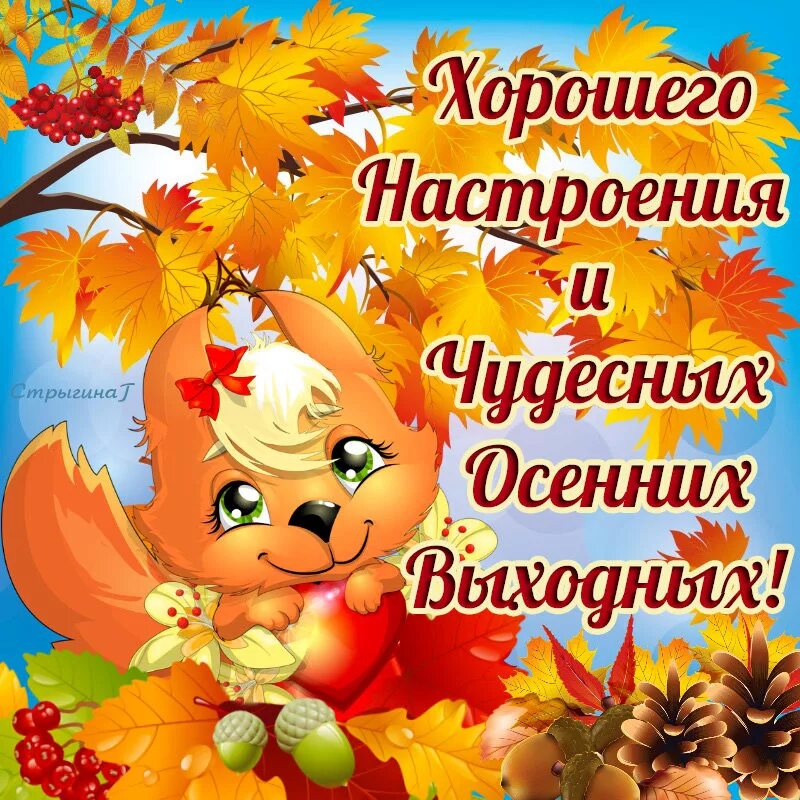 Картинки хорошего выходного дня осенние Прекрасных осенних выходных, друзья! - Всем учителям