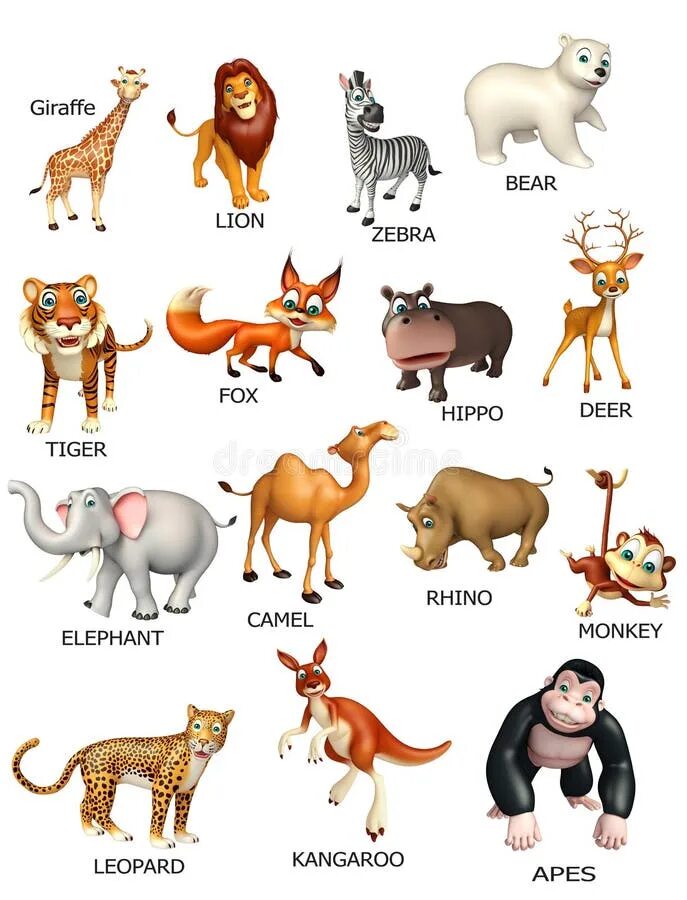 Картинки и имена животных Pet animal chart stock illustration. Illustration of domestic - 70014822