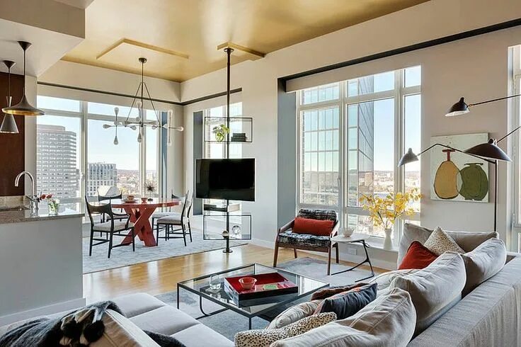 Картинки интерьера квартиры Boston Residence by Andra Birkerts Design HomeAdore Modern apartment decor, Bost