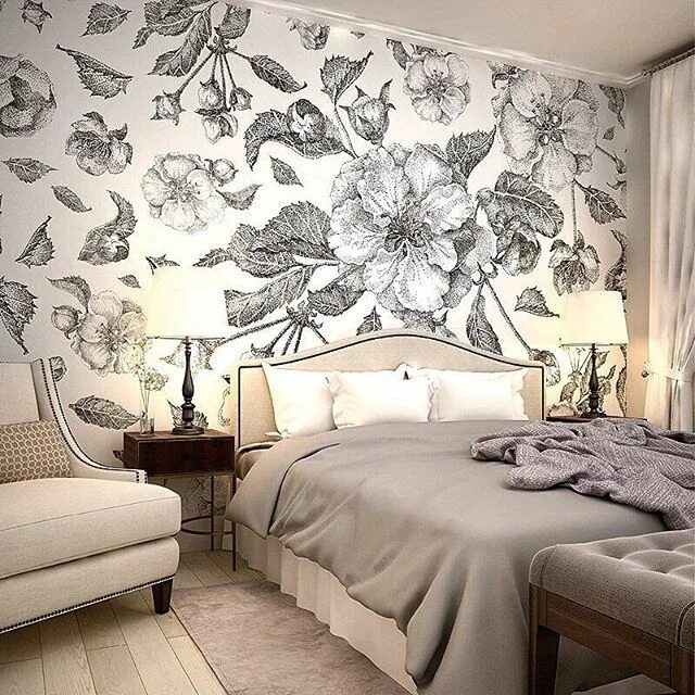 Картинки интерьера обои в спальню У нас появились Обои Apple flowers. Ffactura.ru #factura #wall #wallpaper #paper