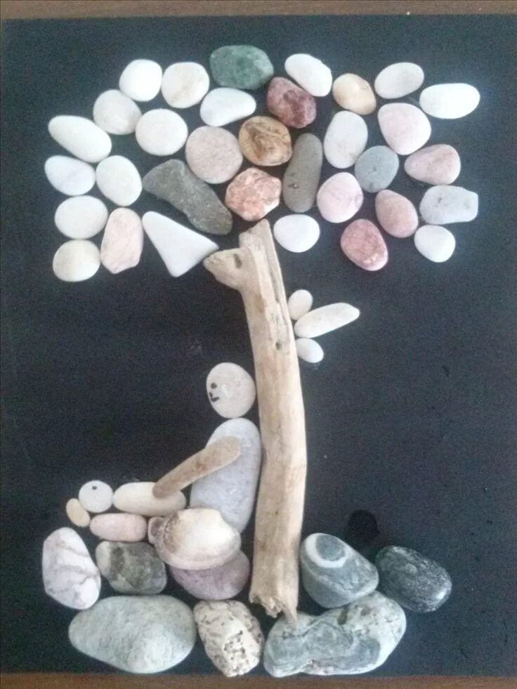 Картинки из камней для 1 класса фото Pin by Glenda on cuadros de piedra Pebble art, Stone crafts, Stone art