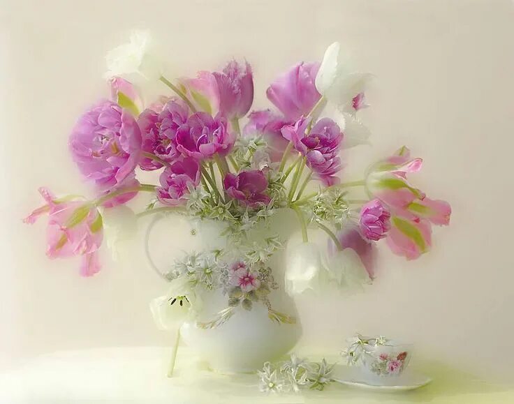 Картинки изысканные с добрыми пожеланиями Pin auf teacup Blumenarrangements, Guten morgen blumen, Lila blumen