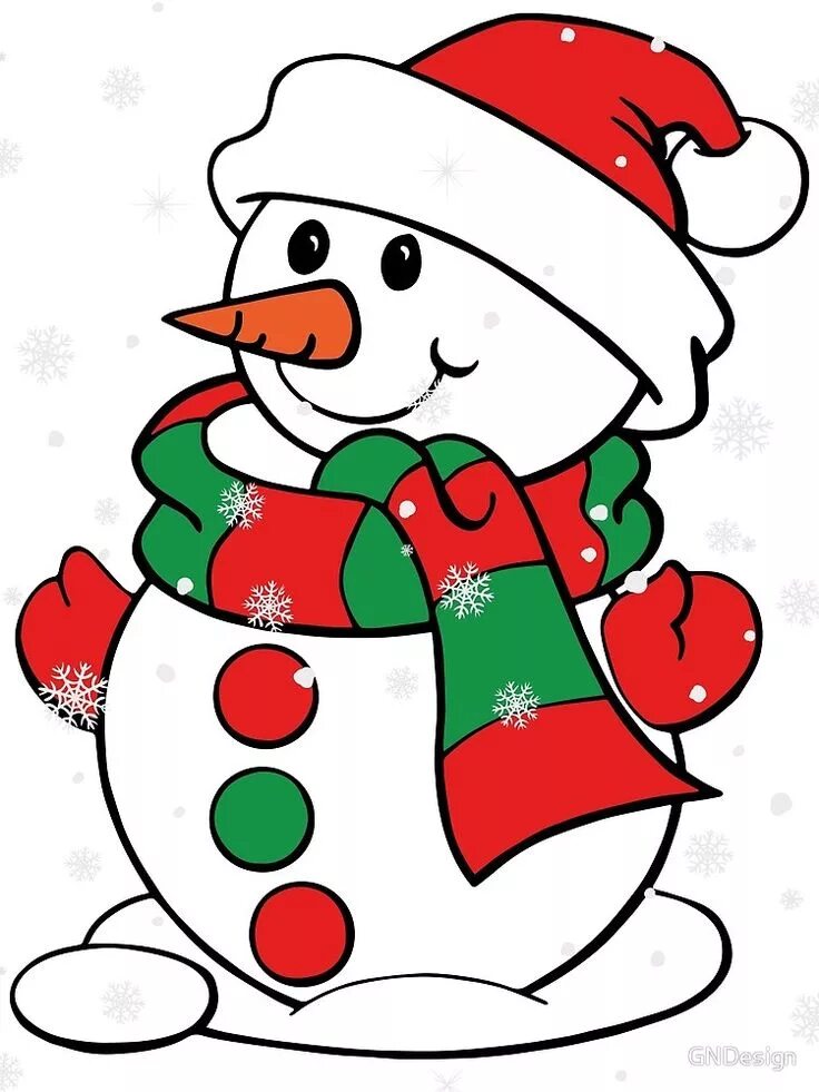 Картинки к новому году рисунок маленьким "Snowman" von GNDesign Christmas drawing, Christmas coloring pages, Christmas pi
