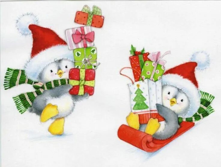 Картинки к новому году рисунок маленьким Pin by Ashley Perry on Cute Illustrations Ash's ♡ Christmas drawing, Christmas i