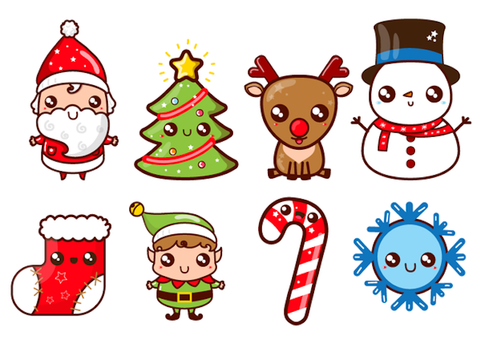 Картинки к новому году рисунок маленьким 1001 + idées de dessin de Noël faciles à faire soi-même Xmas drawing, Kawaii chr