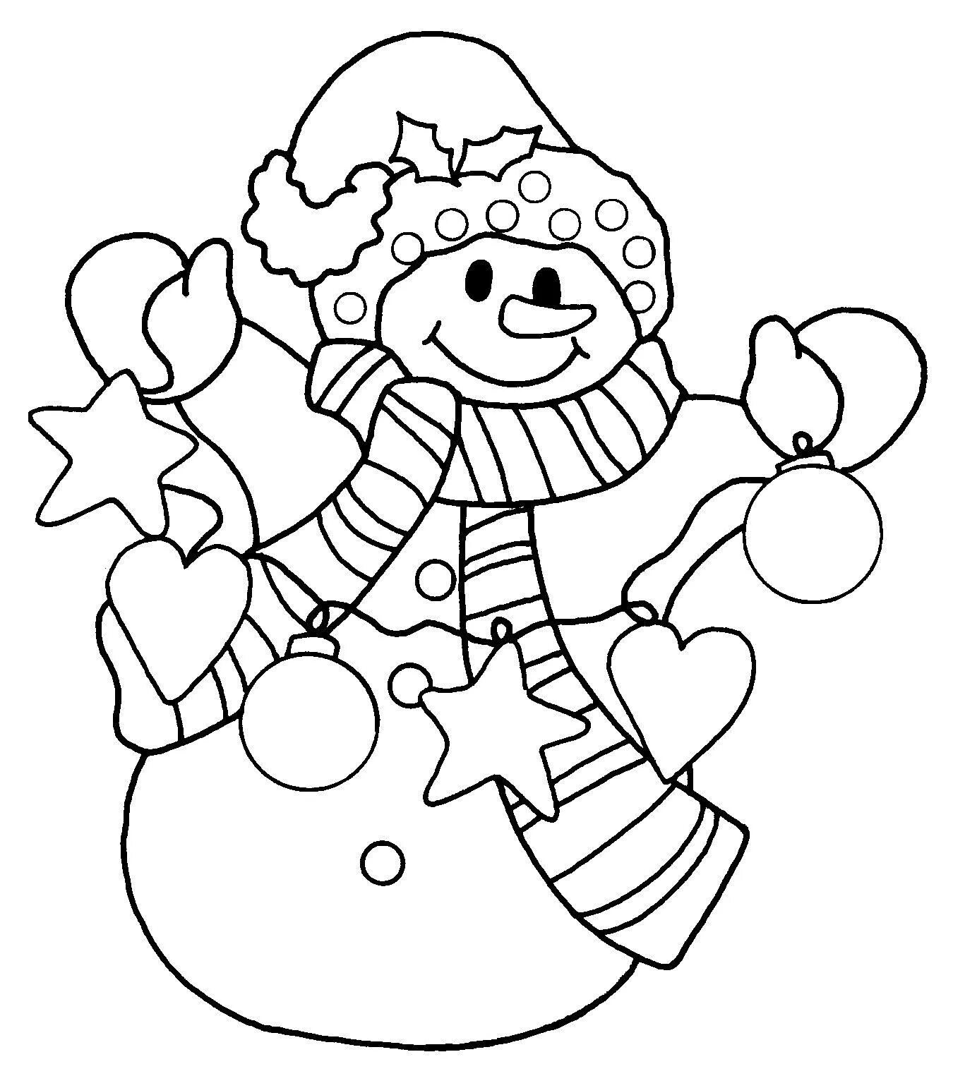Картинки к новому году рисунок маленьким Tipss und Vorlagen: Children Christmas Coloring Book Pages 2019 Snowman coloring