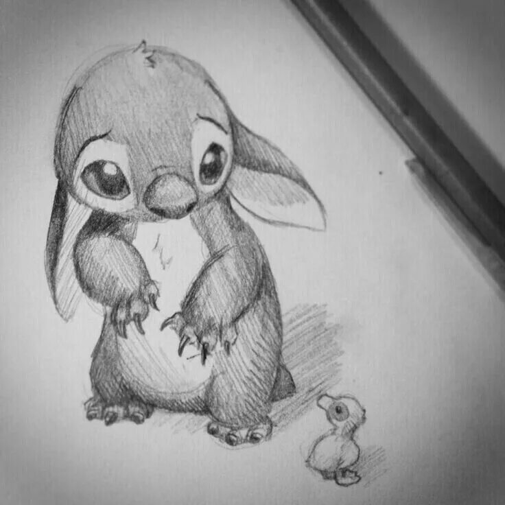 Картинки карандашом для срисовки животные милые Stitch Sketch Sketches, Disney drawings, Disney art