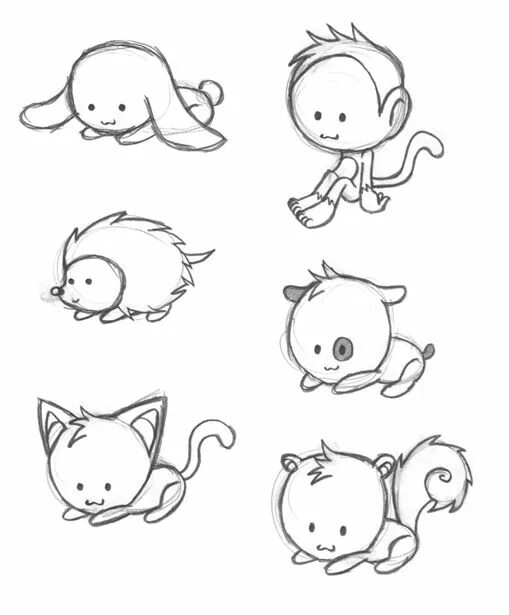 Картинки карандашом для срисовки животные милые Pin by Zoe Appleton on Character/model inspiration Chibi drawings, Chibi charact