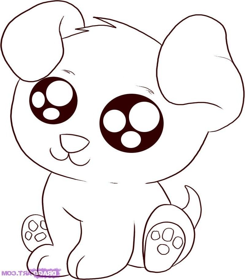 Картинки карандашом для срисовки животные милые Cute Puppy - Baby Animal Coloring Pages Puppy coloring pages, Cartoon coloring p