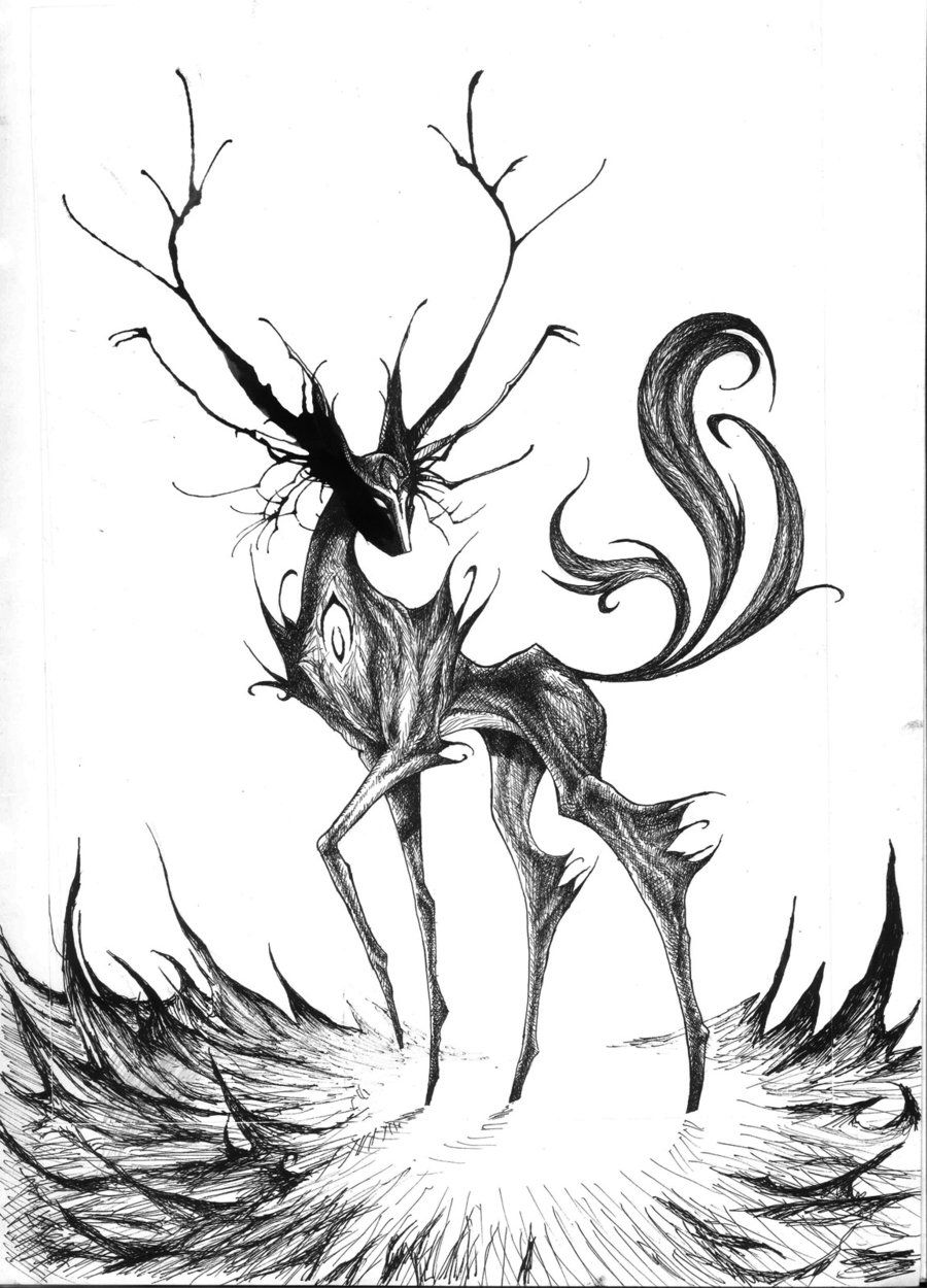 Картинки карандашом животные мистические Daily ink monsters Monster drawing, Monsters ink, Ink