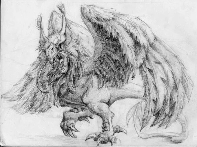 Картинки карандашом животные мистические A Gryphon Mythical creatures, Fantasy beasts, Mythological monsters