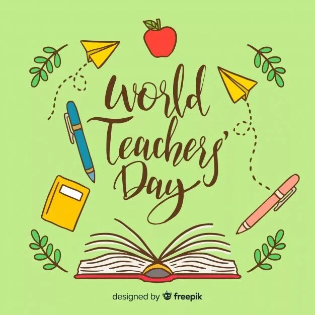 Картинки ко дню учителя пинтерест с юмором Premium Vector Lovely world teachers' day composition with hand drawn style Worl