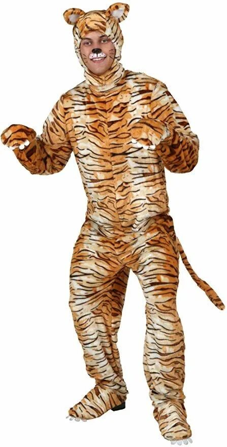 Картинки костюмов животных Tiger Costume for Adults, Bengal Tiger Bodysuit, Jungle Cat Halloween Costume, S
