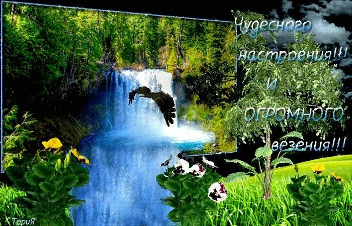 Картинки красивой природы с добрыми пожеланиями Pin by ЛЕНЧИК on русские открытки Outdoor, Waterfall, Water