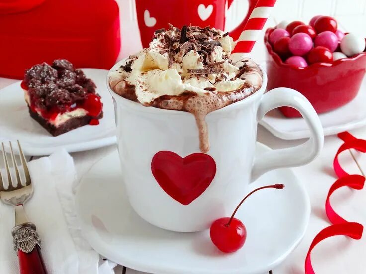 Картинки красивые доброе утро сладкие Chocolate Covered Cherry Hot Cocoa w/ options Chocolate covered cherries, Hot dr