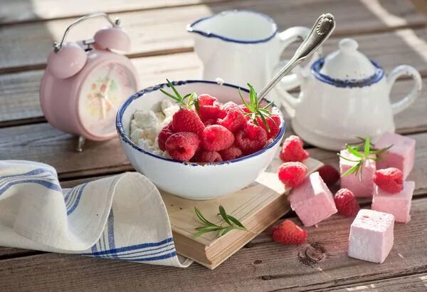 Картинки красивые доброе утро сладкие Pin by Lyudmila Parkhomchuk on Naturmorts Food, Raspberry, Cottage cheese