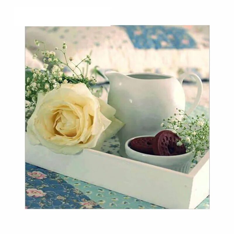 Картинки красивые необычные нежные женщине доброе утро Diamond Embroidery 5D DIY Diamond Painting Coffee Cup &Flower Diamond Painting R