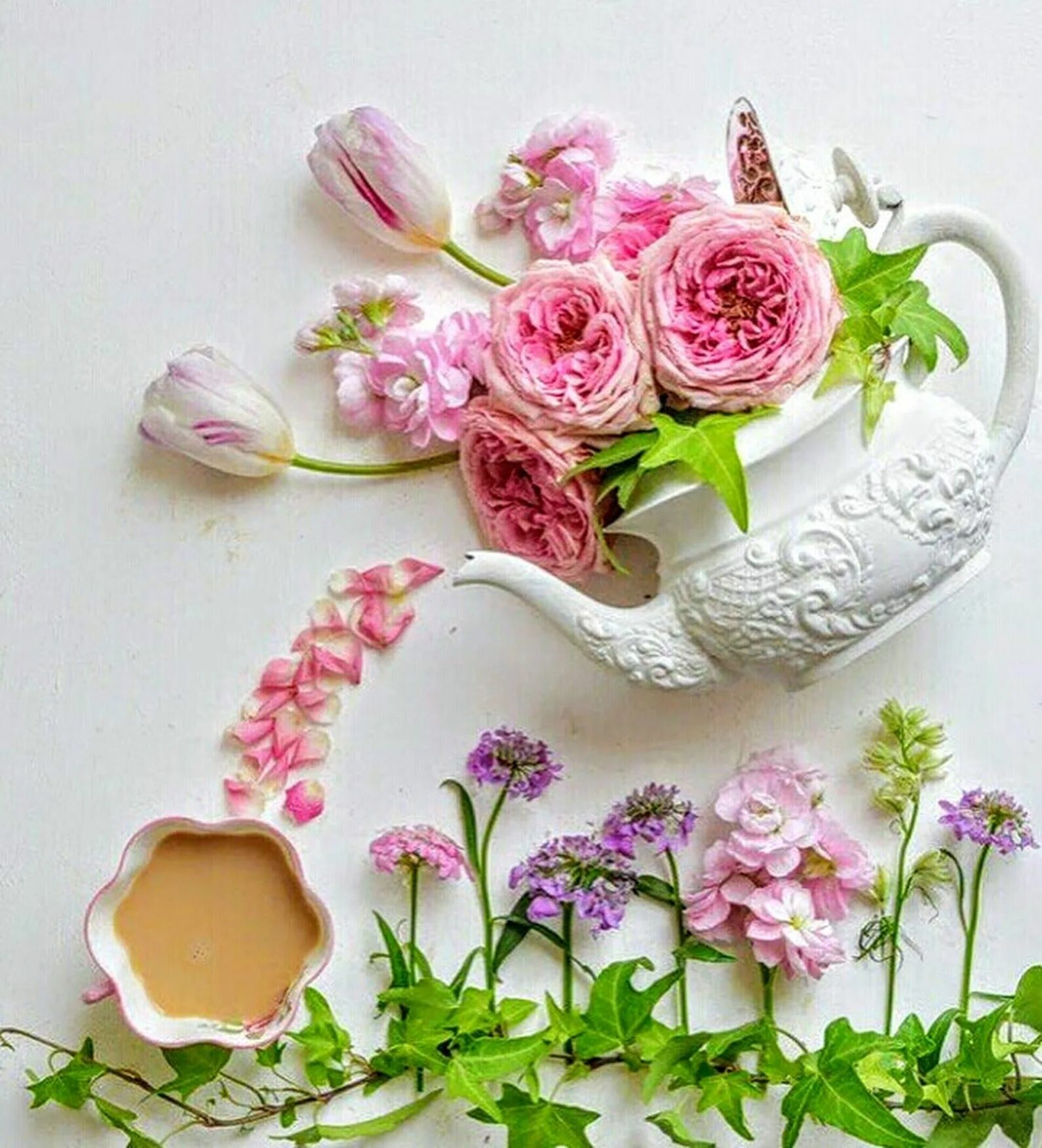Картинки красивые необычные оригинальные с пожеланиями Sign in Tea art, Flower art, Tea