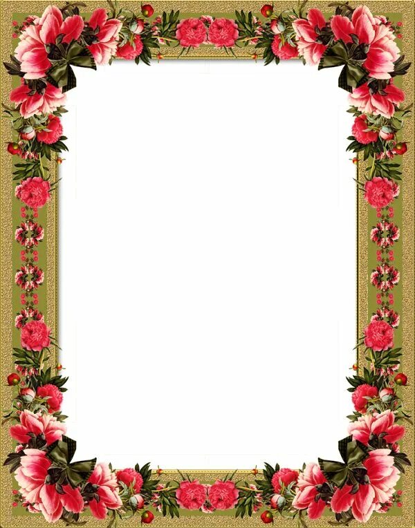 Картинки красивые рамки для оформления текста cadre vide Flower picture frames, Romantic frame, Flower frame