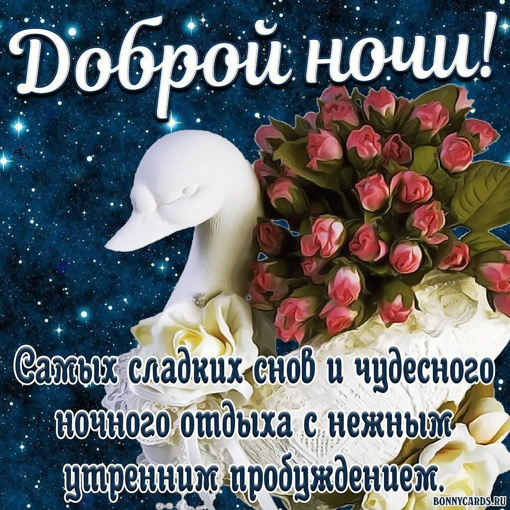 Картинки красивые с пожеланиями приятных снов Спокойной ночи с розами и пожеланиями - 77 фото