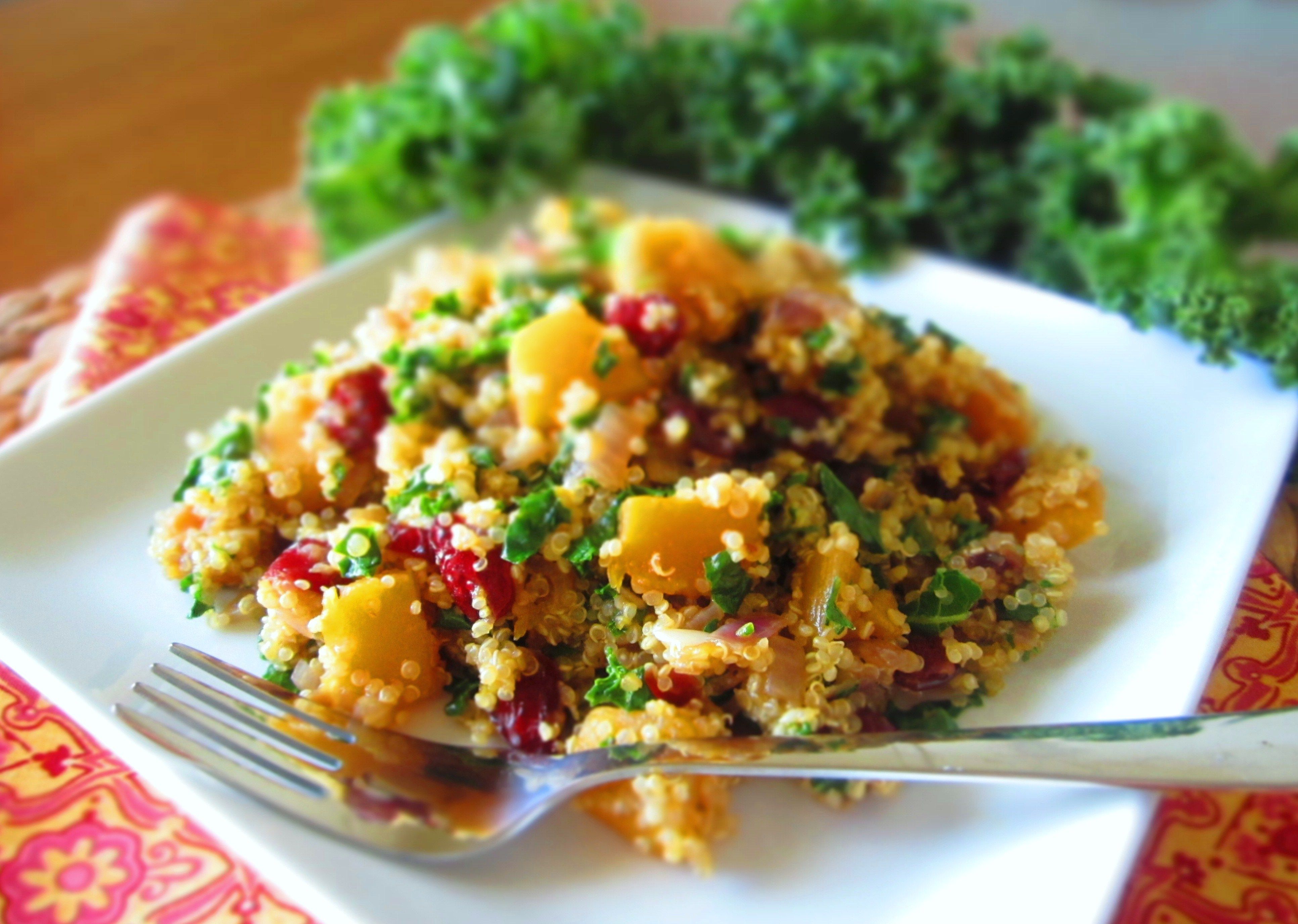 Киноа с тыквой рецепты приготовления с фото kale, butternut squash & dried cranberry quinoa Autumn salad, Healthy recipes, H
