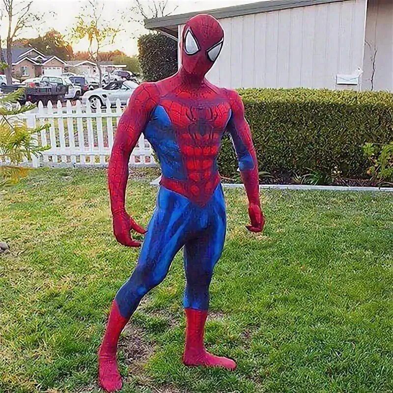Костюм человека паука фото The Amazing 2 Spider-man Jumpsuit Spiderman Spandex Cosplay Costume Halloween eB