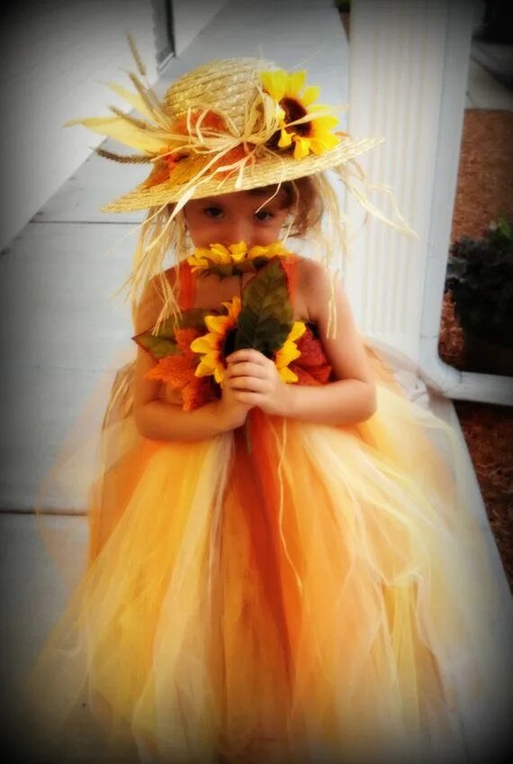 Костюм девочка осень своими руками фото Scarecrow Sweetie - Gorgeous Golden Fall Colors - Scarecrow Tutu Dress Halloween