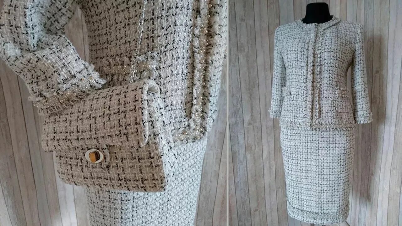Костюм из ткани шанель с юбкой фото Приёмы работы с тканью Шанель Couture sewing, Sewing patterns, Chanel fashion