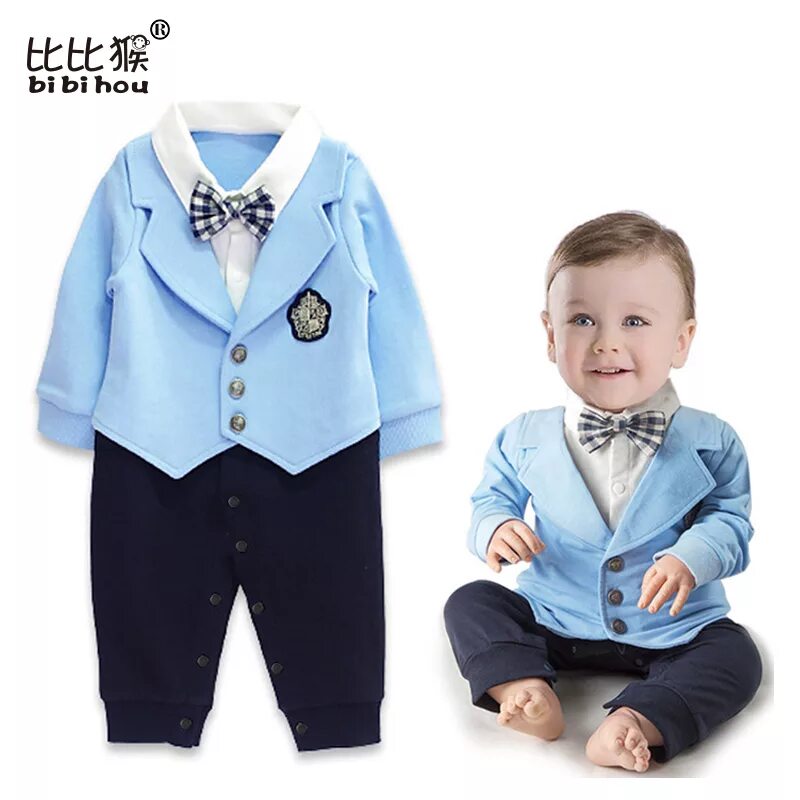 Костюм маленького фото Одежда для маленьких мальчиков; roupa infantil; комбинезон с длинными рукавами; 