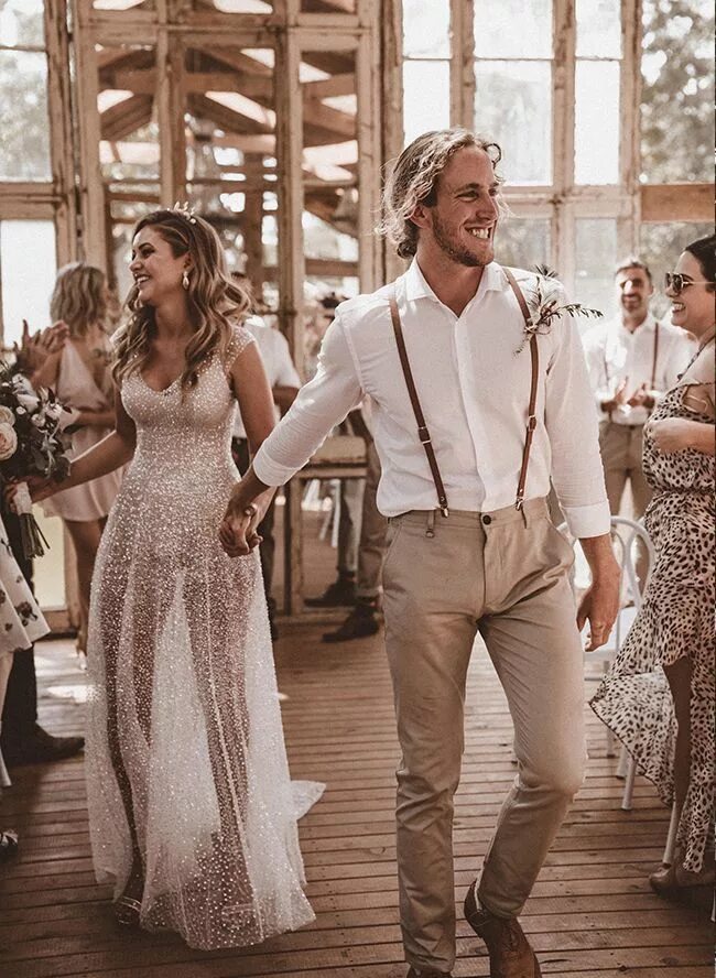 Костюм мужской стиль бохо на свадьбу Dreamy Neutral Wedding in Jervis Bay, Australia - Inspired By This Wedding groom