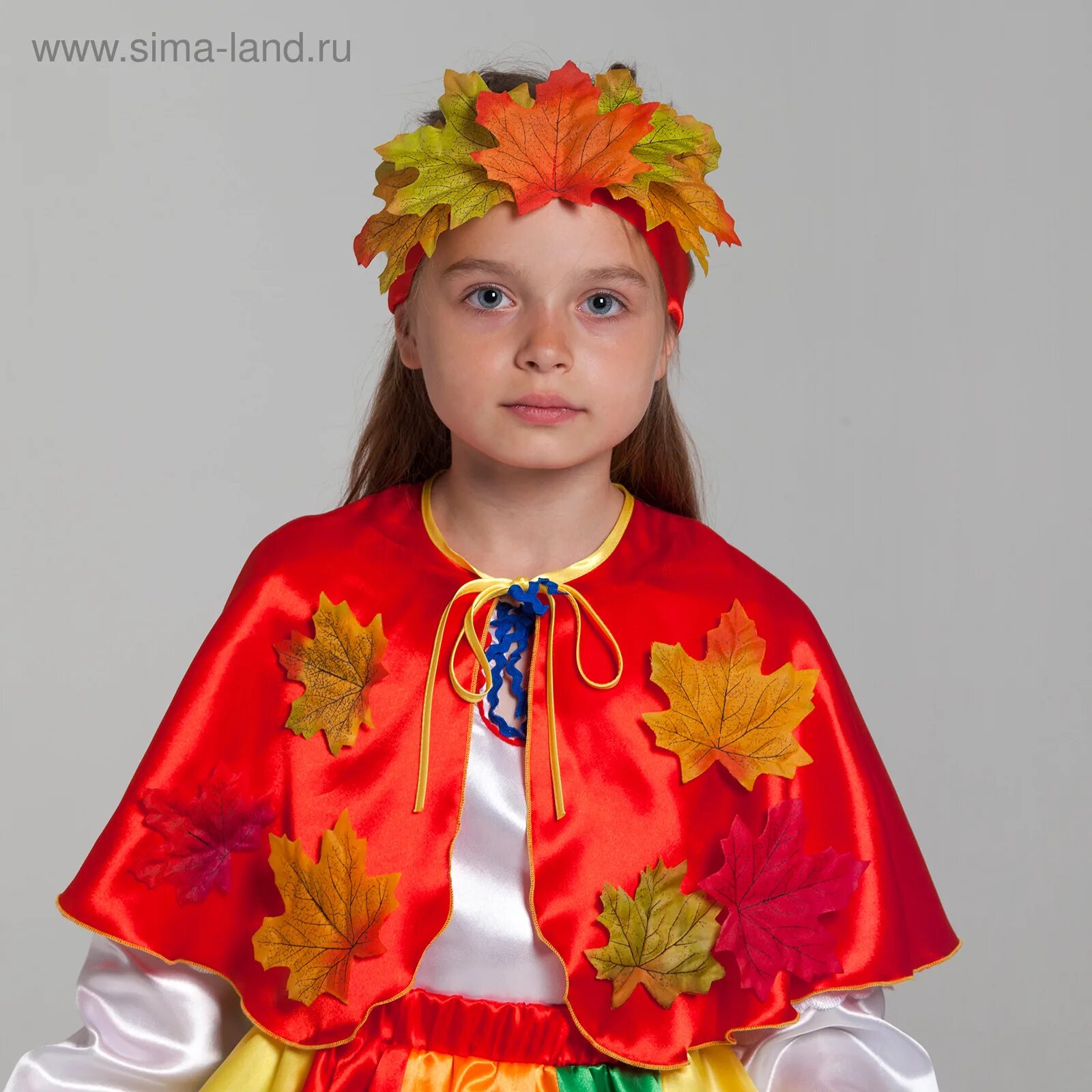Костюм на праздник осени фото Карнавальный костюм "Осень", пелерина, юбка, повязка, р. 28, рост 98-104 см (382