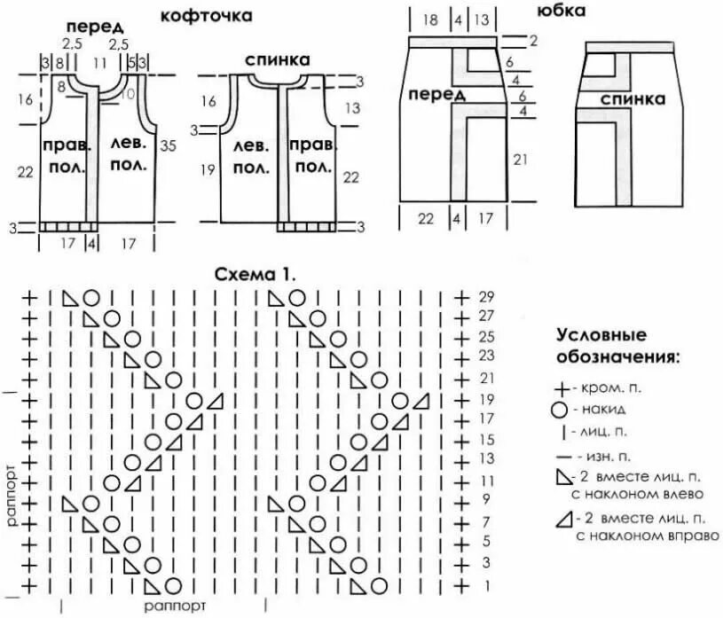 Костюм спицами схема описание Костюмчик вязаный спицами схема и описание