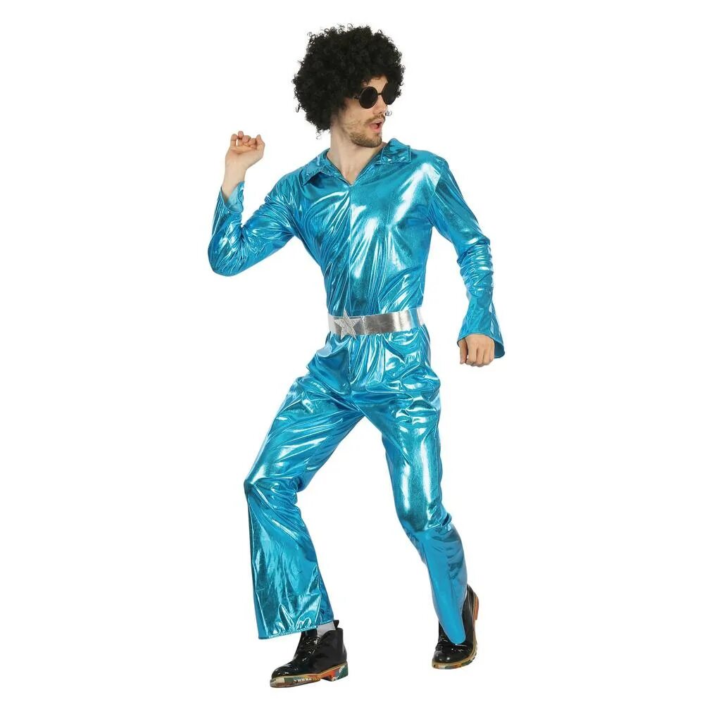 Костюм в стиле 80 мужской Bristol Novelty - Costume DISCO - Homme (Bleu / argent) - UTBN360 купить недорог