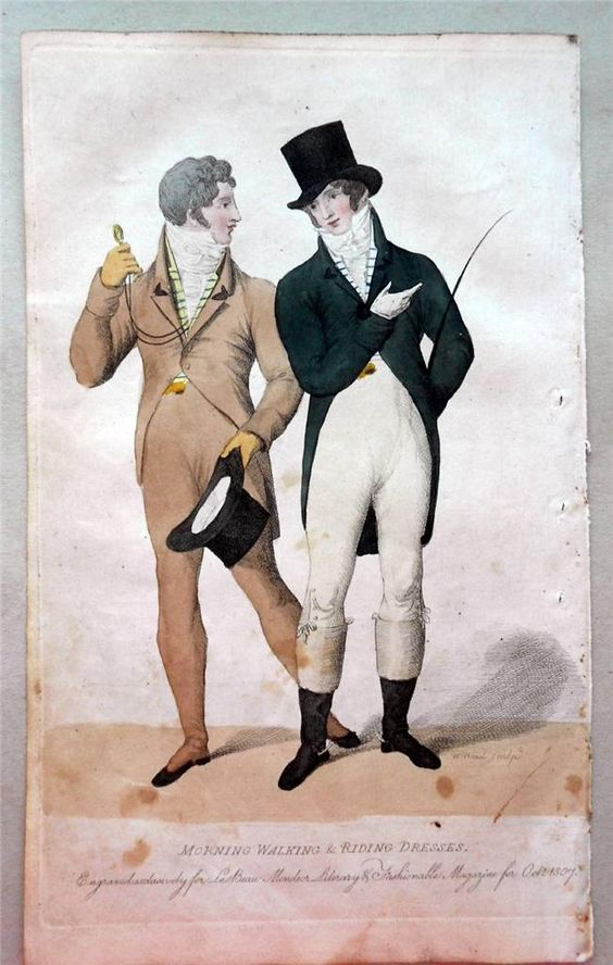 Костюм в стиле ампир мужской Beau Monde Regency Fashion Men's Morning Walking & Riding Regency era fashion, F
