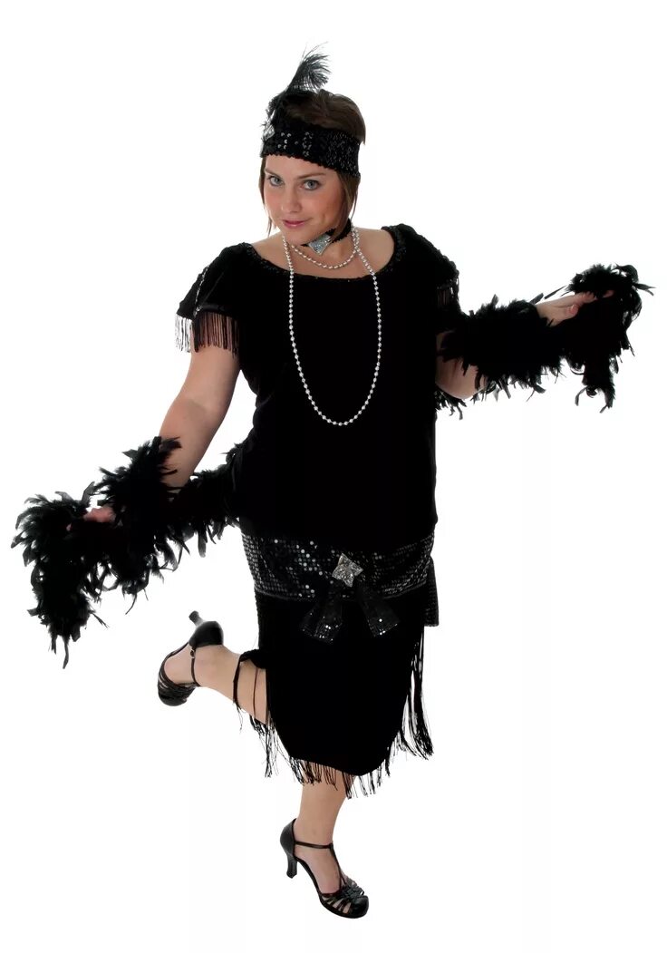 Костюм в стиле чикаго женский 48 размер Black Plus Size Flapper Costume 20s Decade Costumes Plus size flapper dress, Plu