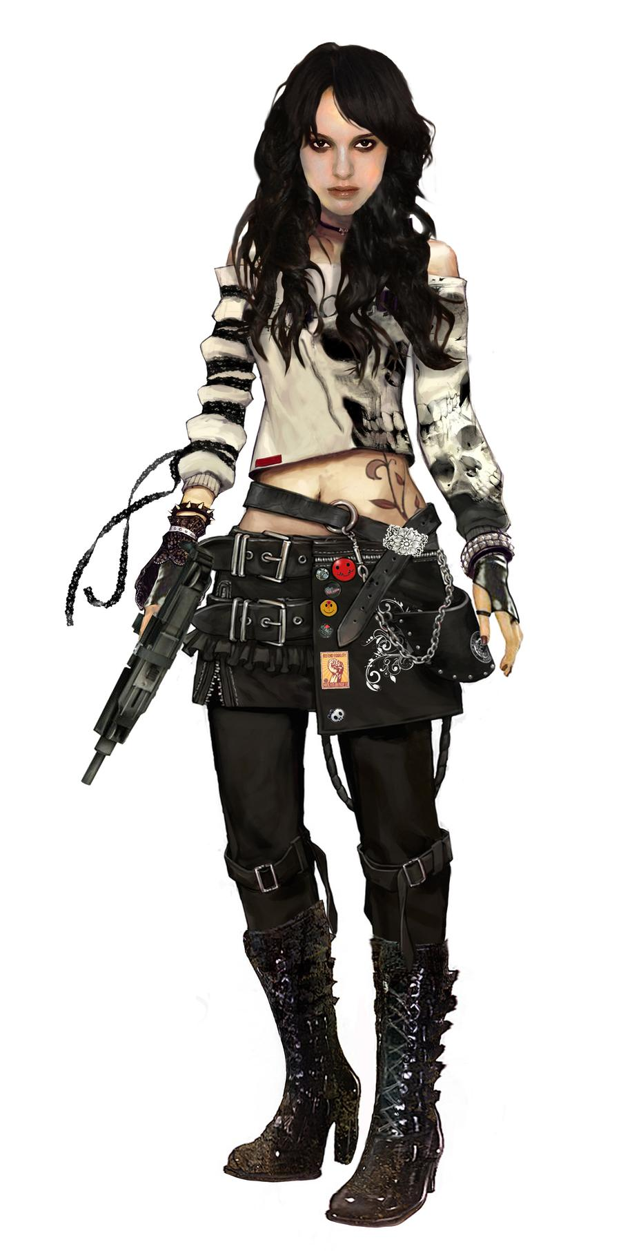 Костюм в стиле киберпанк женский Josy by DirkLoechel on DeviantArt Cyberpunk girl, Apocalyptic fashion, Cyberpunk