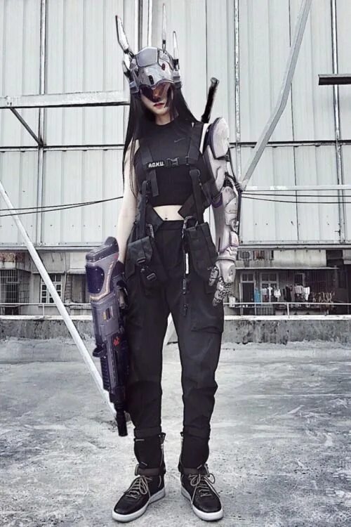 Костюм в стиле киберпанк женский DRK.FTR Cyberpunk clothes, Cyberpunk fashion, Character outfits