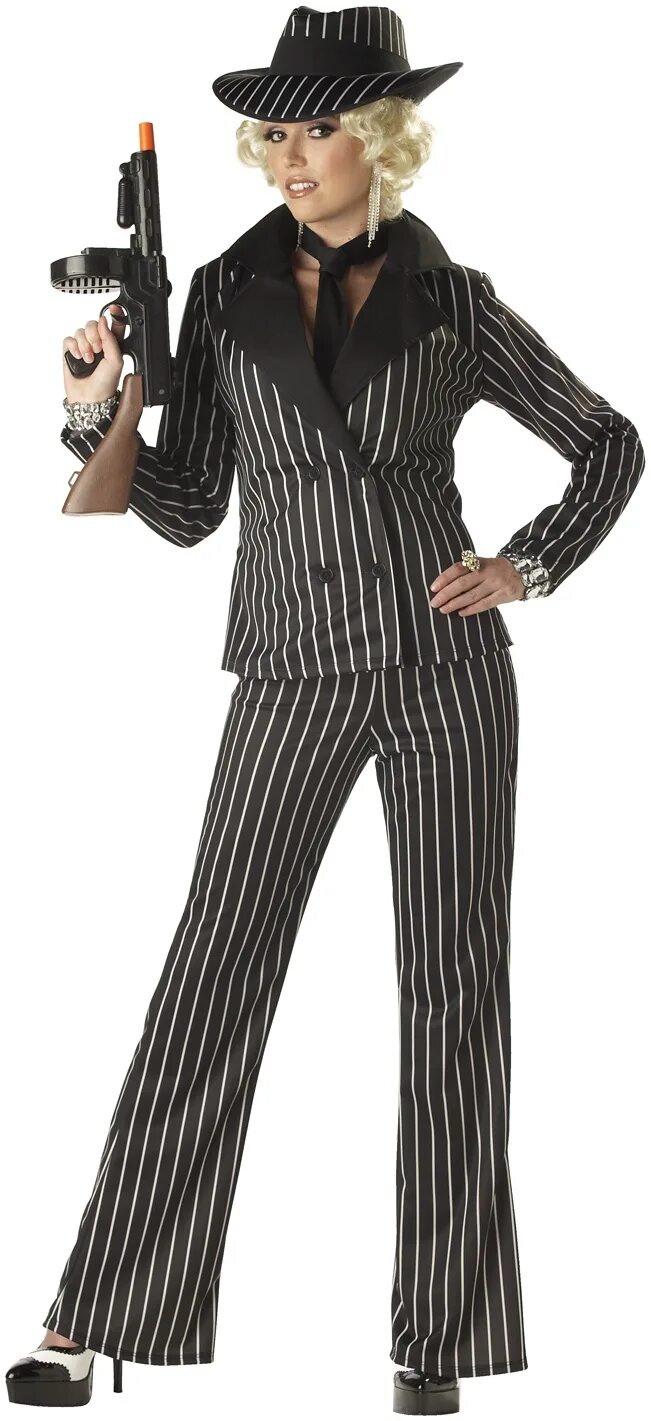 Костюм в стиле мафии женский My Ideal Pinstripe Suit Gangster costumes, California costumes, Gangster fancy d