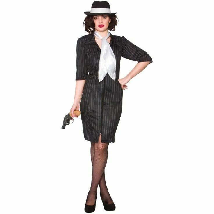Костюм в стиле мафии женский 1920's Mafiosi Gangsterbraut Kostüm, Nadelstreifen Design online kaufen Braut ko