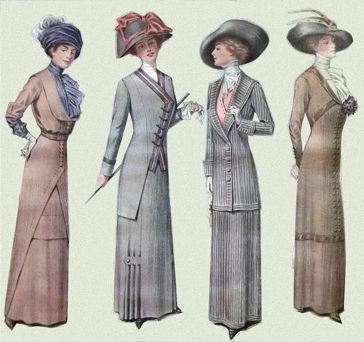 Костюм в стиле модерн женский Image result for fashion plate 1910's walking suit traveling 1910s fashion, Edwa